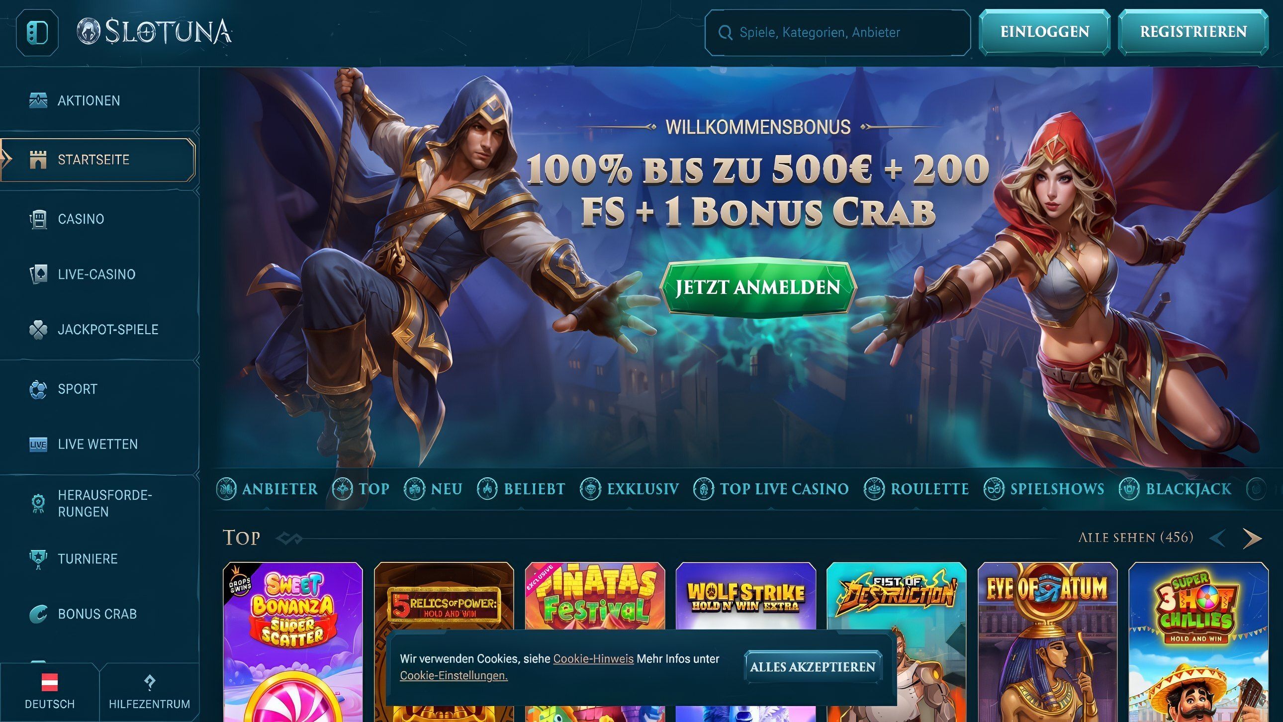 Slotuna Casino desktop screenshot 1
